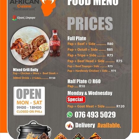 Bed and Breakfast African Cuisine Restaurant Giyani Zewnętrze zdjęcie